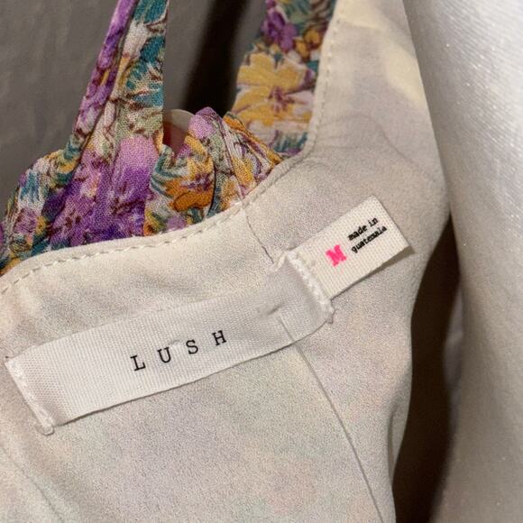 LUSH Mini Sundress Lilac Purple Women's Size Medium Coquette Floral Dress NWT - Picture 5 of 9